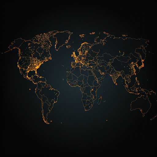 World map with connection lines between Türkiye, UAE, and Singapore